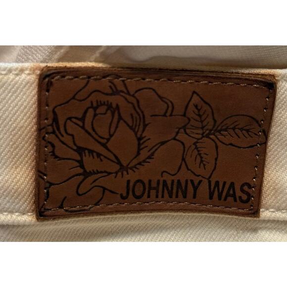 Not For Sale Johnny Was Jeans Women 28 Off White Cropped Boyfriend Stretch Denim - Picture 10 of 13